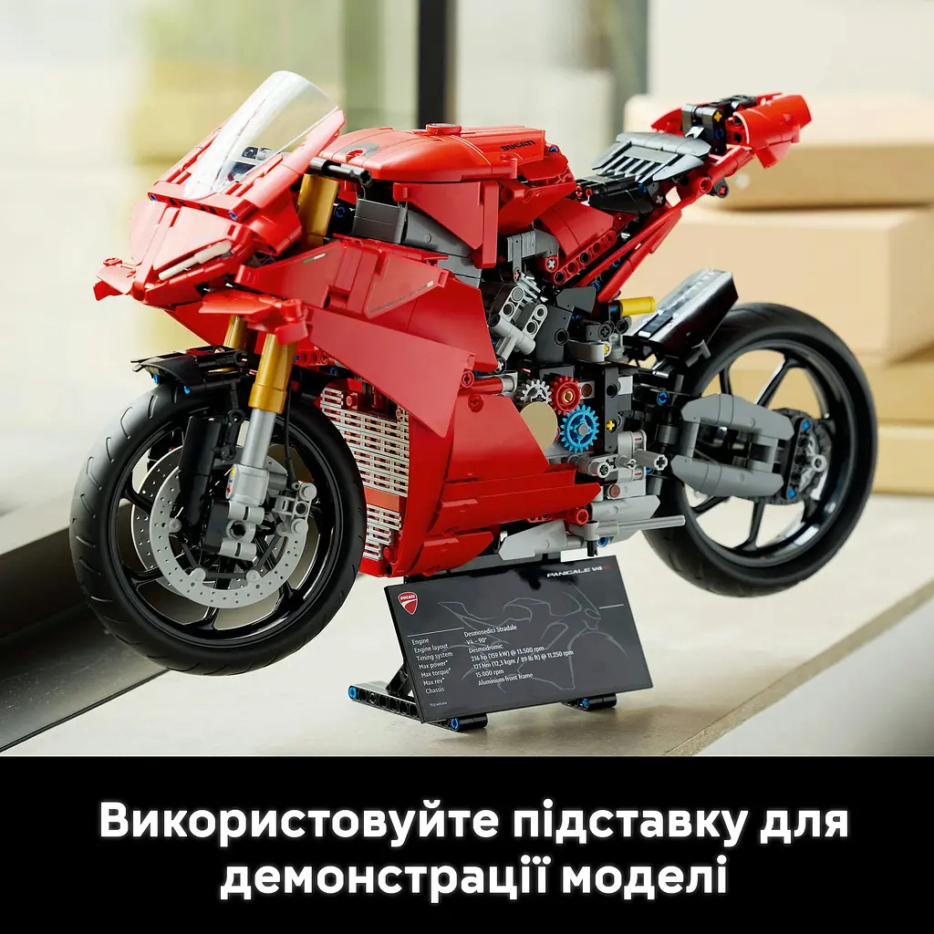 Конструктор LEGO Technic Мотоцикл Ducati Panigale V4 S 1603 детали (42202) - фото 14