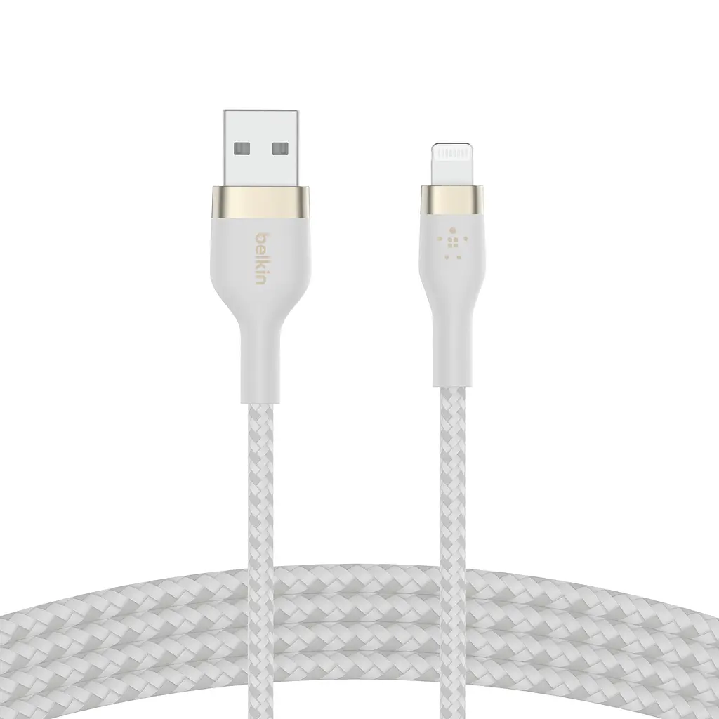 Кабель Belkin USB-A > Lightning зарядка/синхронизация 1м, плетеный, силиконовый, с ремешком на ма teh0013716 - фото 2