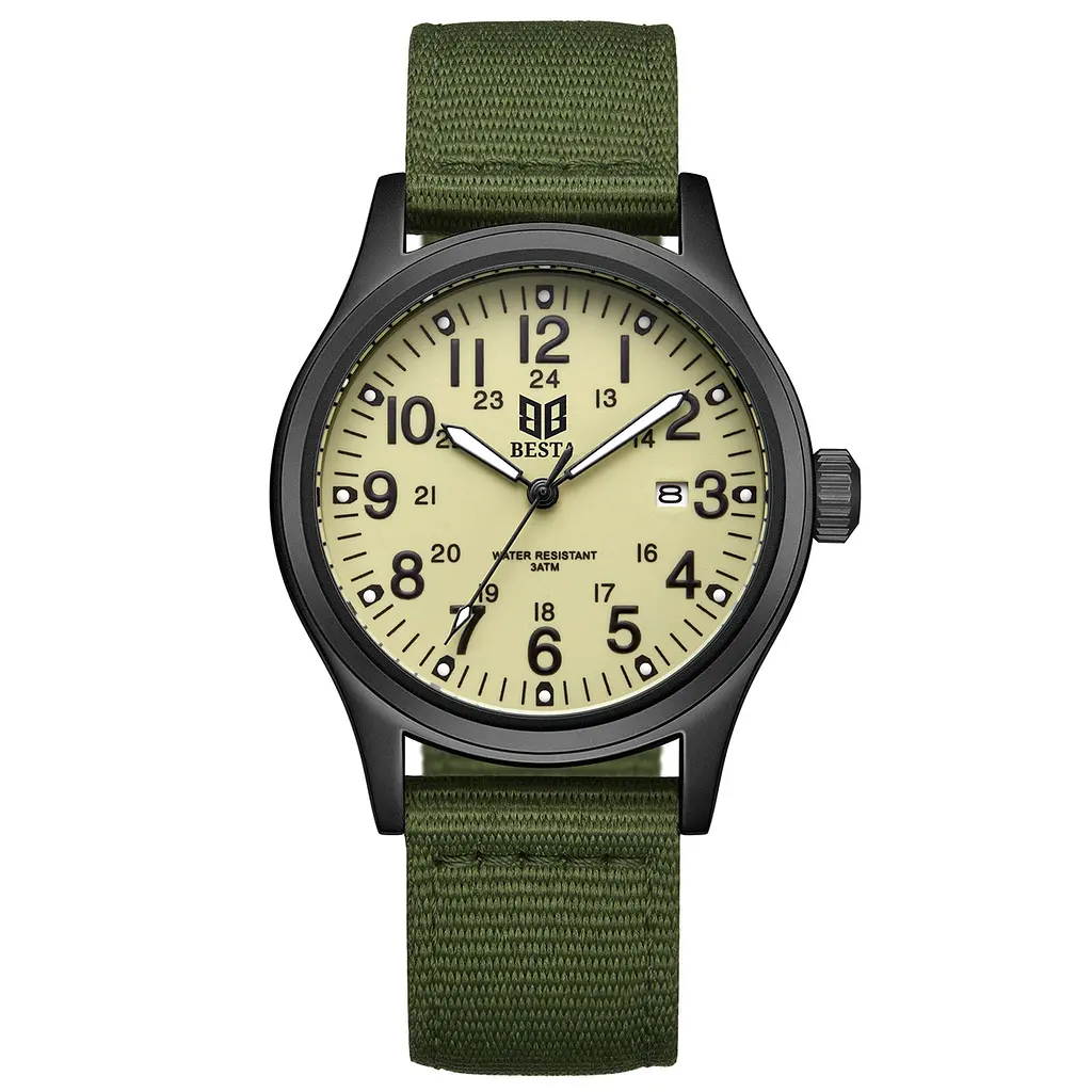 Наручний годинник чоловічий Besta Command Green Чорний (3501) - фото 3