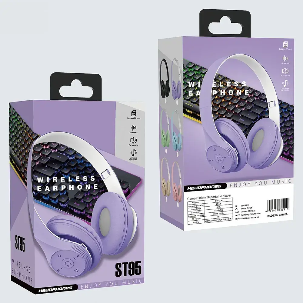 Беспроводные наушники ST95 Bluetooth 5.1 складные с поддержкой TF-карты для игр (41165-ST95_231) - фото 2