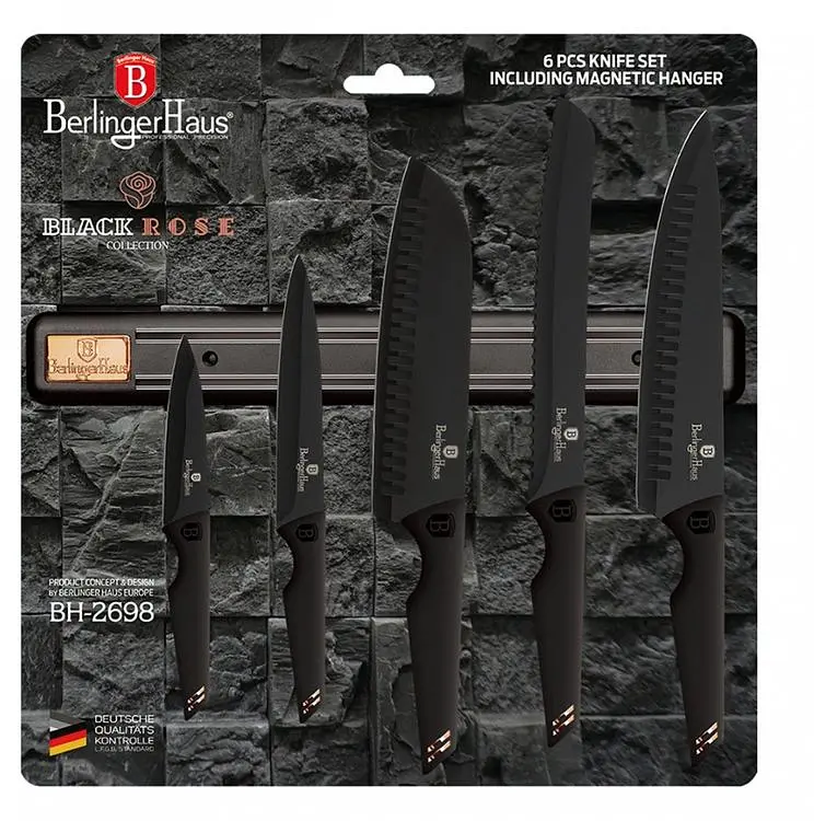 Набор ножей Berlinger Haus Black Rose Collection, черный (BH 2698) - фото 2
