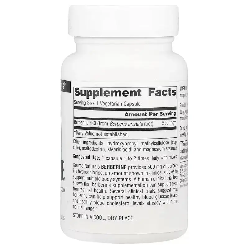 Берберін Source Naturals 500 мг 30 вегетаріанських капсул - фото 2