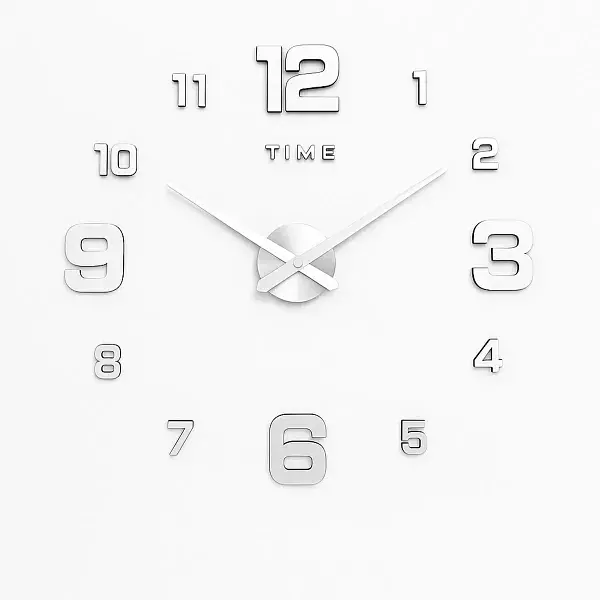 Годинник 3-D настінний 10 см безкаркасний, срібло Yiwu HP-3Y-1S - фото 2