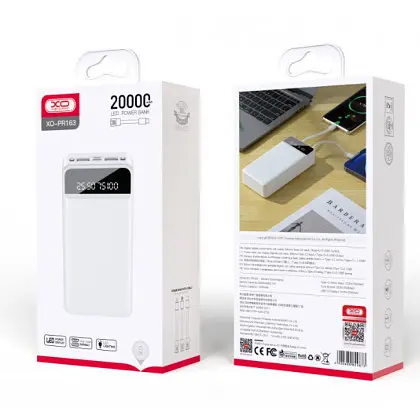 Универсальная мобильная батарея XO PR163 20000mAh (Белый) - фото 6