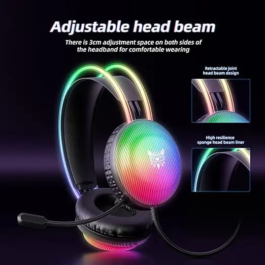 Ігрові навушники Onikuma X29 дротові з гарнітурою та RGB-підсвіткою чорні - фото 4