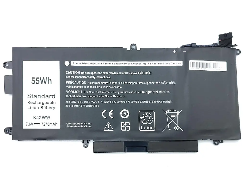 Акумулятор для Dell K5XWW Latitude 12 5285, 5289, 7389, 7390 (71TG4, 725KY, CFX97 0N18GG) (7.6V 7270 mAh 55Wh) - фото 2