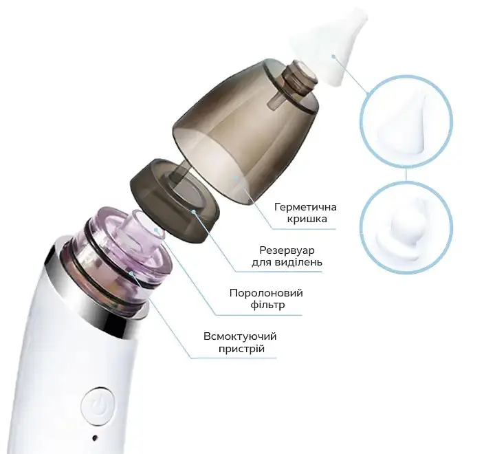 Набір: аспіратор електронний назальний ArhiMED EcoBreath SE + набір поролонових фільтрів ArhiMED для аспіраторів 20 шт. - фото 6