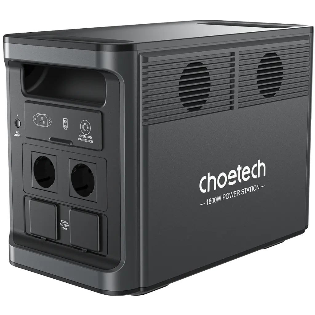 Зарядна станція Choetech BS065 1800Вт (1536Вт/г) AC,LiFePo4,MPPT, UPS, USB-C PD100 Вт - фото 2