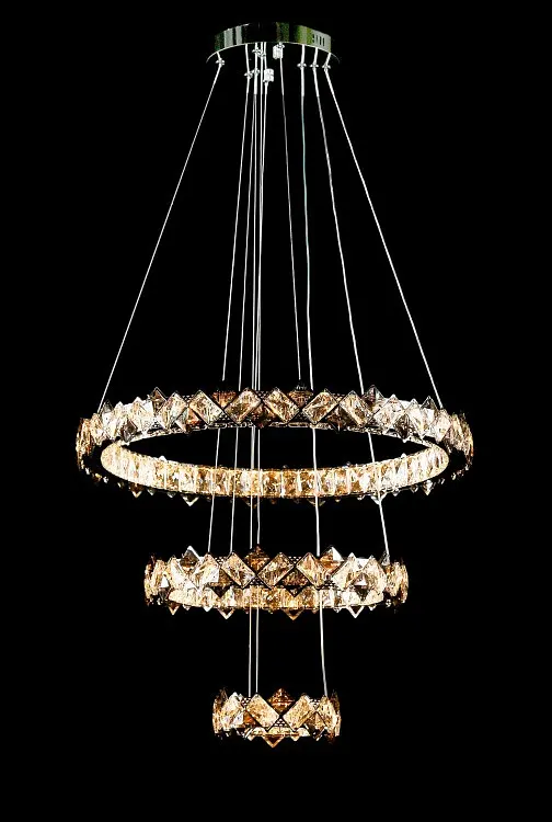 Світлодіодна люстра Splendid Ray L40802/60+40+20/3 LED з кришталем, хром, 100 Вт, з пультом і димером - фото 4