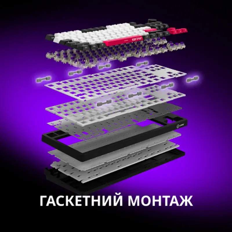 Клавіатура Lorgar KBP70TKLW Wireless TKL Mechanical Pro UA Black/Red (LRG-KBP70TKLW-BK-US) - фото 6