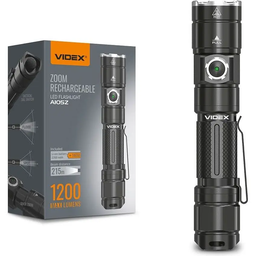 Портативный светодиодный фонарик Videx VLF-A105Z 1200 Lm 5000 K (VLF-A105Z) - фото 2