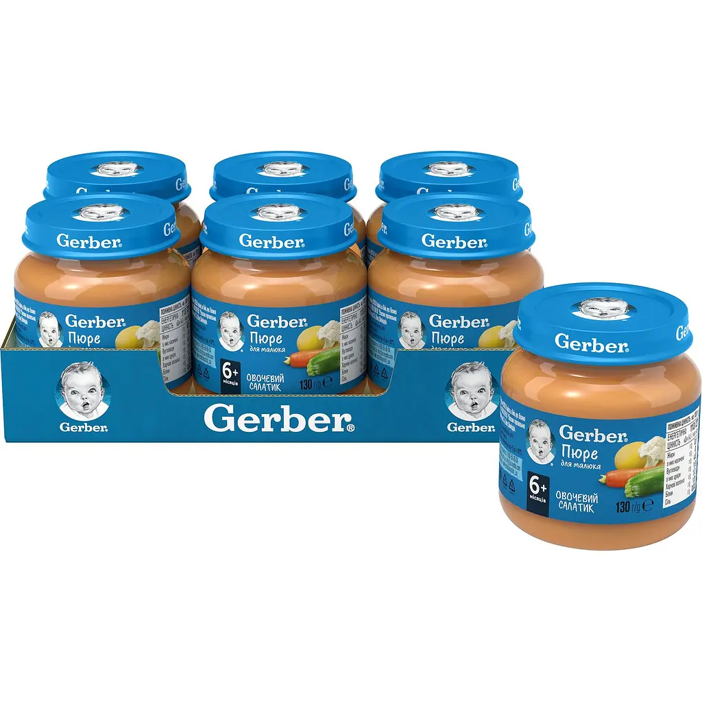 Пюре Gerber Овощной салатик 780 г (6 шт. х 130 г) - фото 3