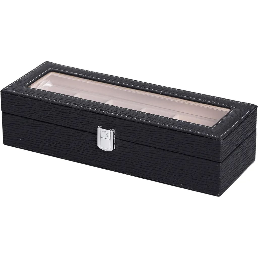 Скринька-органайзер для прикрас Yiwu із накидним замком 31x11x8 см чорна HP-5-5B - фото 6