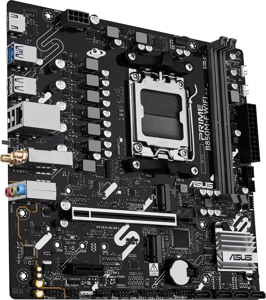 ASUS Материнська плата PRIME B850M-F WIFI sAM5 B850 2xDDR5 M.2 HDMI Wi-Fi BT mATX - фото 3