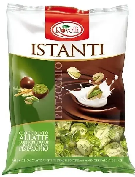 Цукерки Rovelli Istanti Pistacchio з фісташковим праліне 800 г.