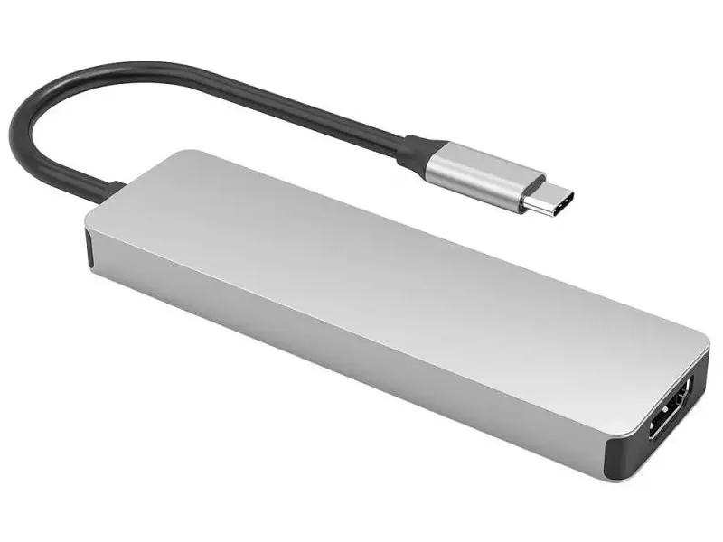 Мультипортовий адаптер Proove Iron Link 5 in 1 (2хType-C + 2хUSB3.0 + HDMI) Silver (HBIL00222024) - фото 2