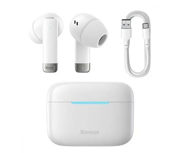 Беспроводные наушники Baseus True Wireless Earphones Bowie E9, IPX5, BT5.3, 40mAh, 400mAh, 5h (NGTW120002) white - фото 2