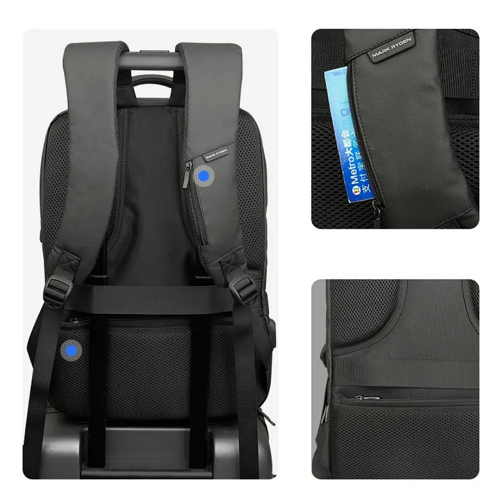 Дорожный рюкзак для ноутбука Mark Ryden MR9668SJ 15,6 дюймов с USB-портом Черный - фото 4