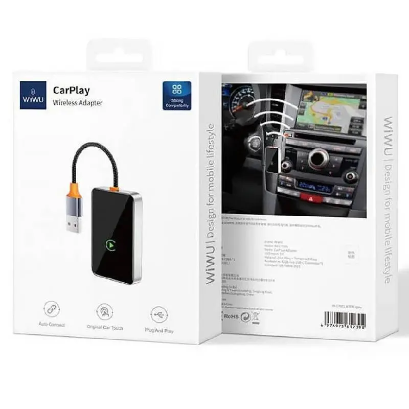 Адаптер WIWU Wi-CP002 car wireless CarPlay iOS Silver - фото 5