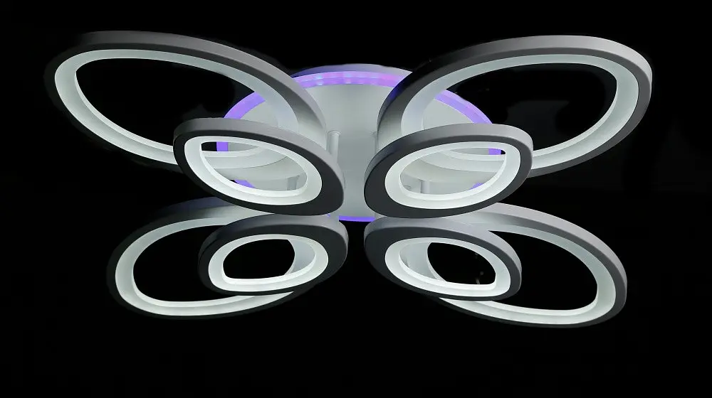 Люстра стельова LED Splendid Ray LK232/4+4+A, 240W, білий, сучасний стиль з пультом, димер - фото 3