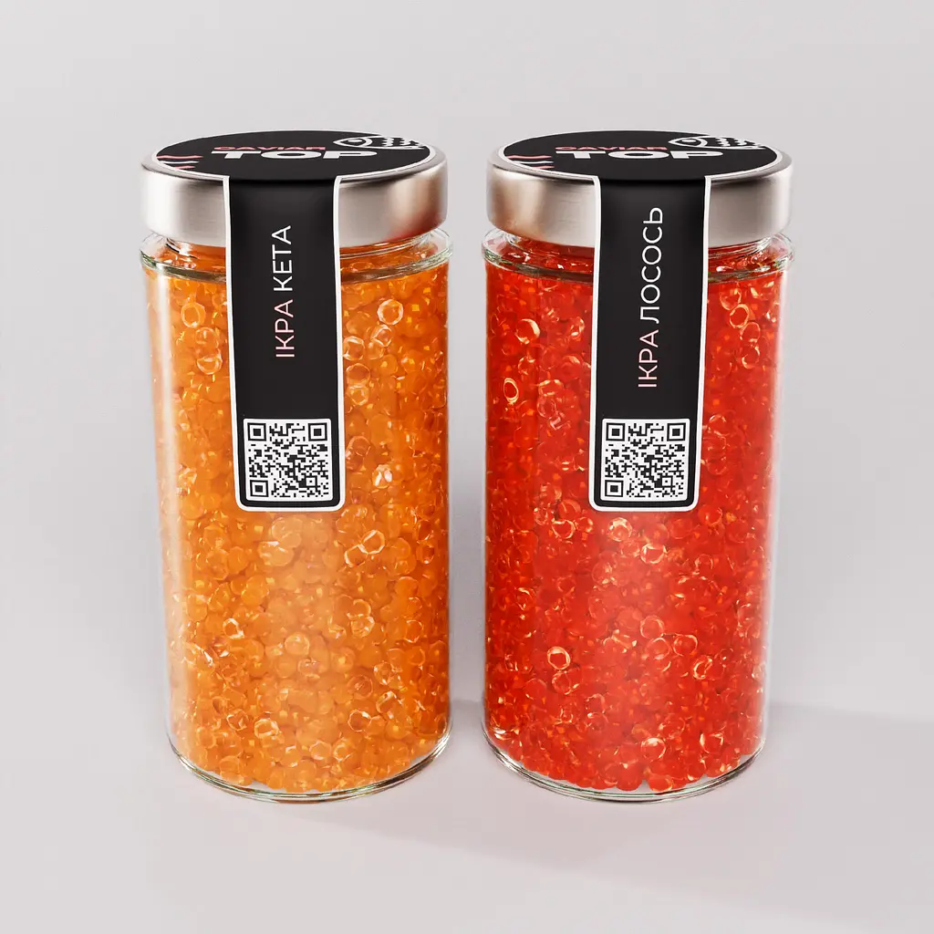 Ікра "Кета+Лосось" CapsFood імітована в Банці 500+500 г