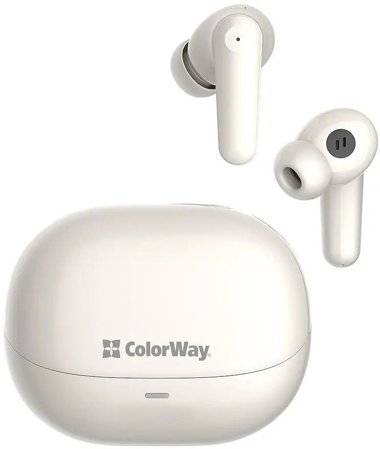 Навушники ColorWay Slim TWS-1 із тривалим часом роботи бежеві (CW-TWS1BE)