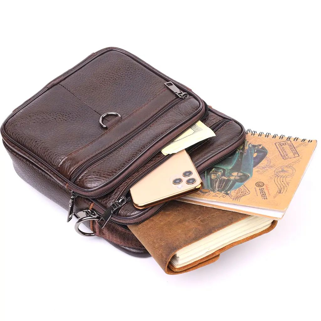 Чоловічі шкіряні сумки Vintage 20х23х7 см sum0020987 - фото 7