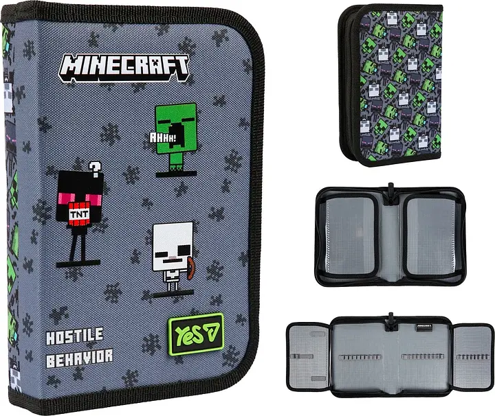 Пенал "Yes" Minecraft Reality тв., одинар., 2клап. №HP-04/533744/Р-26/