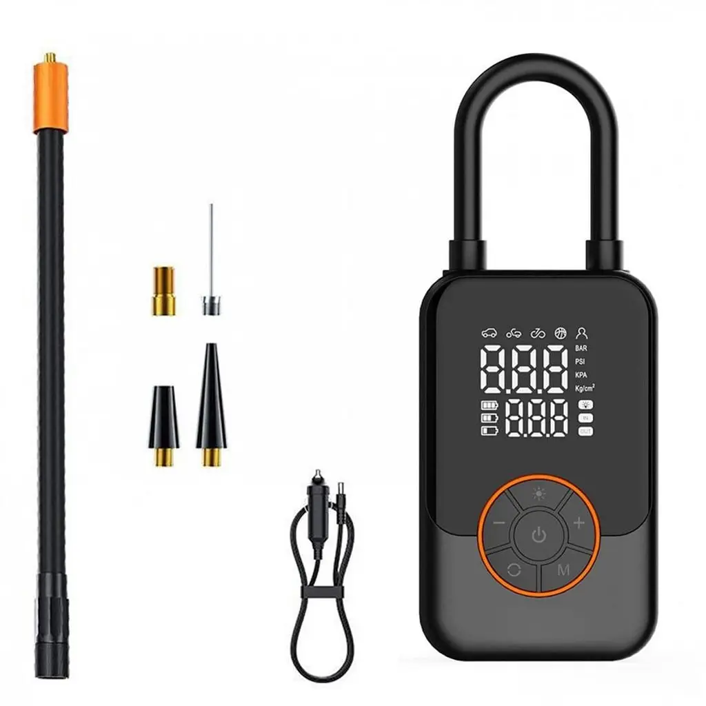 Портативный компрессор Yaoen 221 USB+DC 150PSI 3000mAh (YPSBU3015B 5361) Черный - фото 2