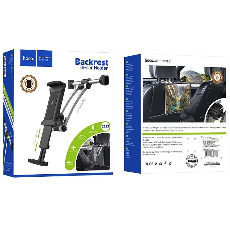 Автомобільний тримач холдер Hoco CA62 для планшета на підголівник сріблястий - фото 5