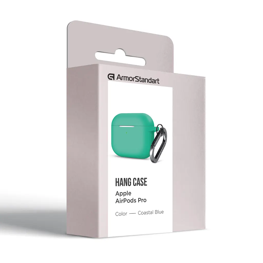 Силіконовий чохол для навушників Apple AirPods Pro, Hang Case, зелений, ультратонкий захисний кейс товщиною 2 мм, захист від подряпин, пилу та ударів, компактний, з карабіном для кріплення, ArmorStandart (ARM56102) - фото 8