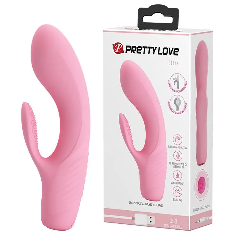 Вібратор-кролик Pretty Love Tim Vibrator Light 15.5 см рожевий - фото 2