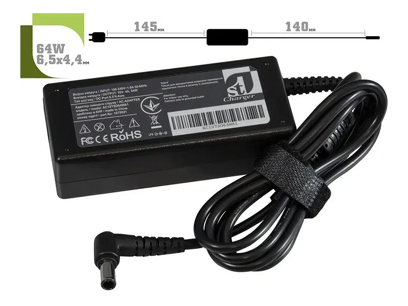 Блок живлення для ноутбука 1stCharger Sony 16V 64W 4A 6.5х4.4мм (AC1STSO64WA1) - фото 2