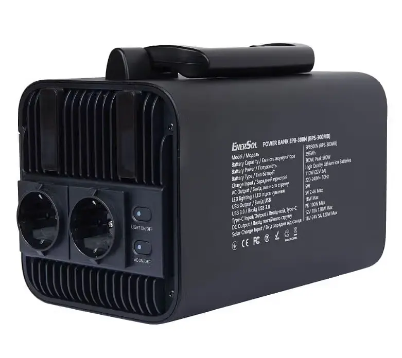 Зарядна станція EnerSol 300 Вт / 296 Вт⋅год / Li-ion (EPB-300N) - фото 4