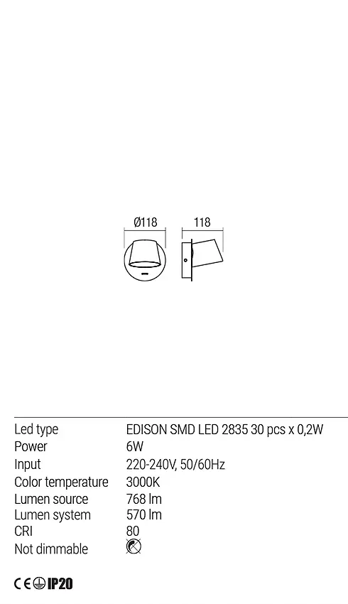 Бра Redo SHAKER AP LED 6W IP20 SAND WHITE (5.1.2) 01-1738 - фото 3