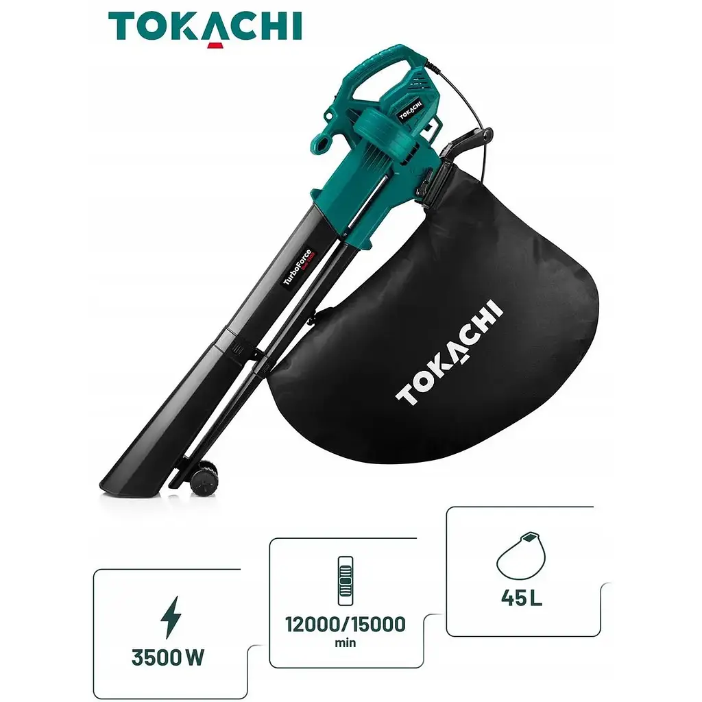 Садовый пылесос-воздуходувка Tokachi TurboForce Duo 3500 Вт - фото 5