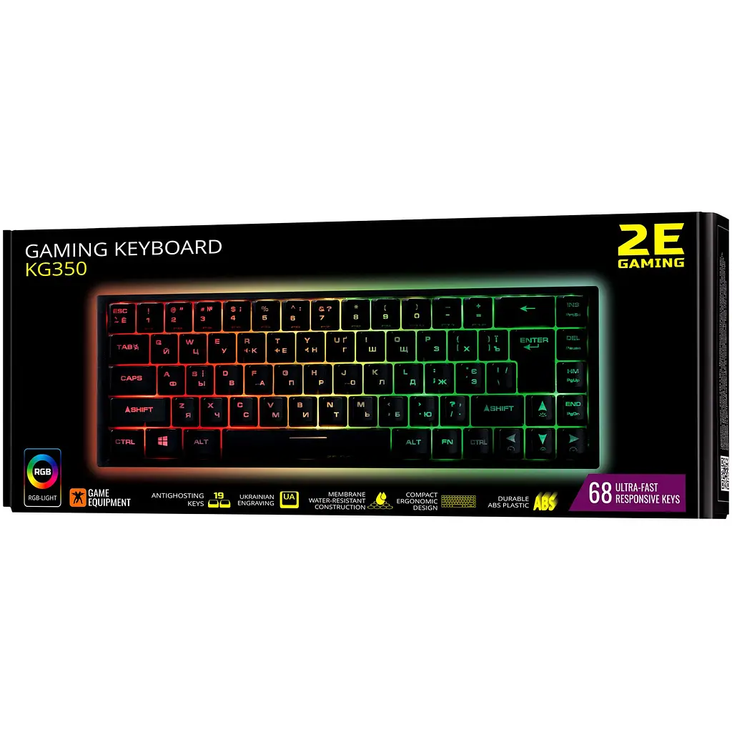 Клавіатура ігрова з підсвіткою 2E GAMING KG350 Black - фото 4
