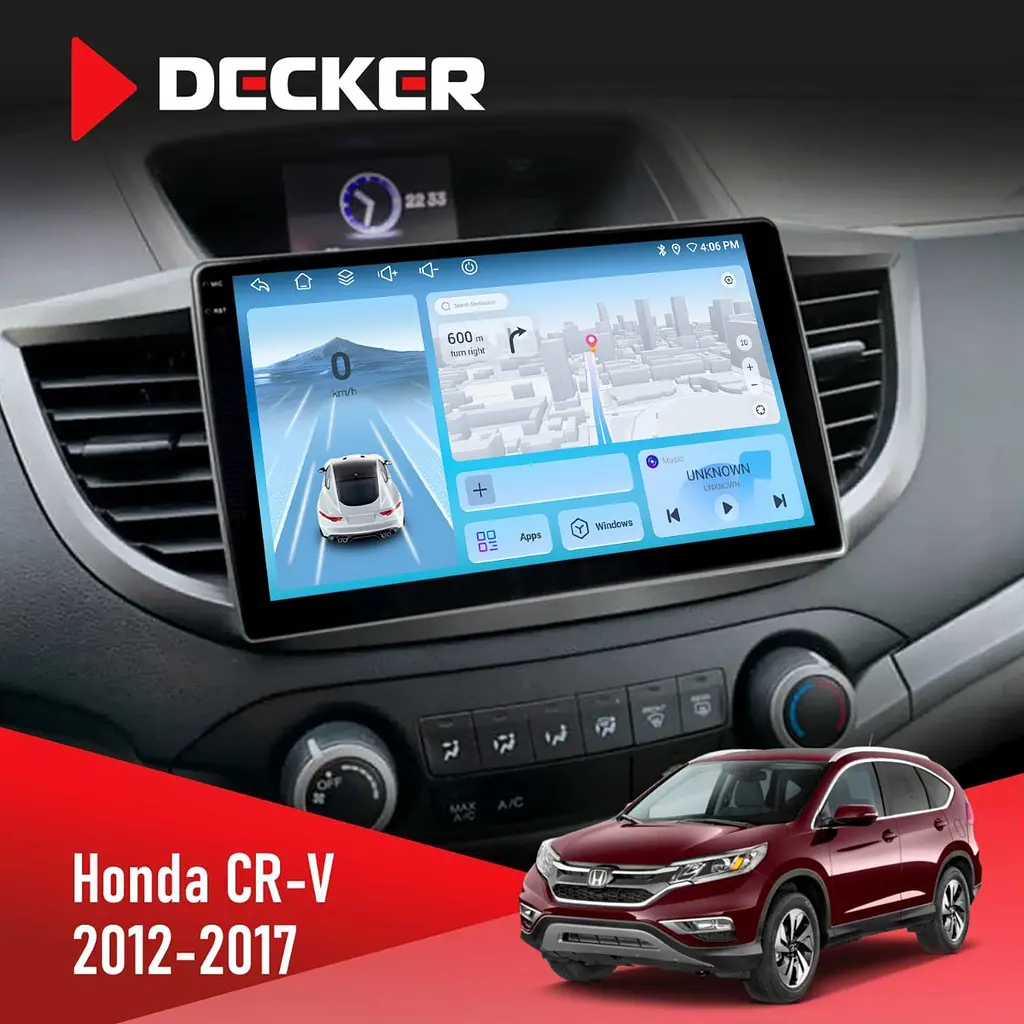 Штатна магнітола Honda CR-V 2012-2017 Decker D10-010 6x128, DSP, 4G, 2K Decker (НФ-00009330)