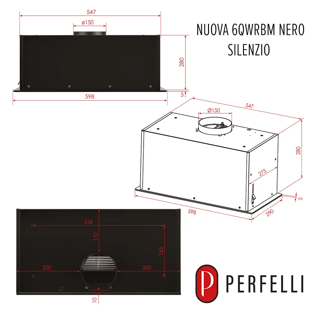 Витяжка повновбудована PERFELLI NUOVA 6QWRBM NERO SILENZIO - фото 19