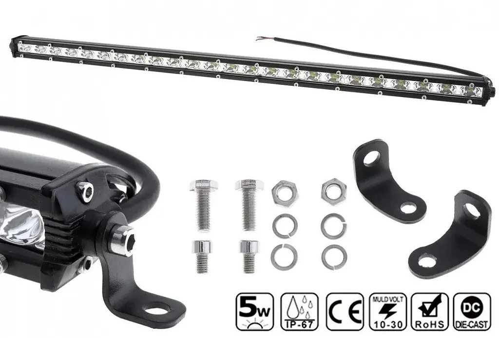 Світлодіодна балка фара LED / 655x50x25 mm / 72W / 3W x 24 / 10-30V / Далеке світло 1 шт. (D4-72W) - фото 2
