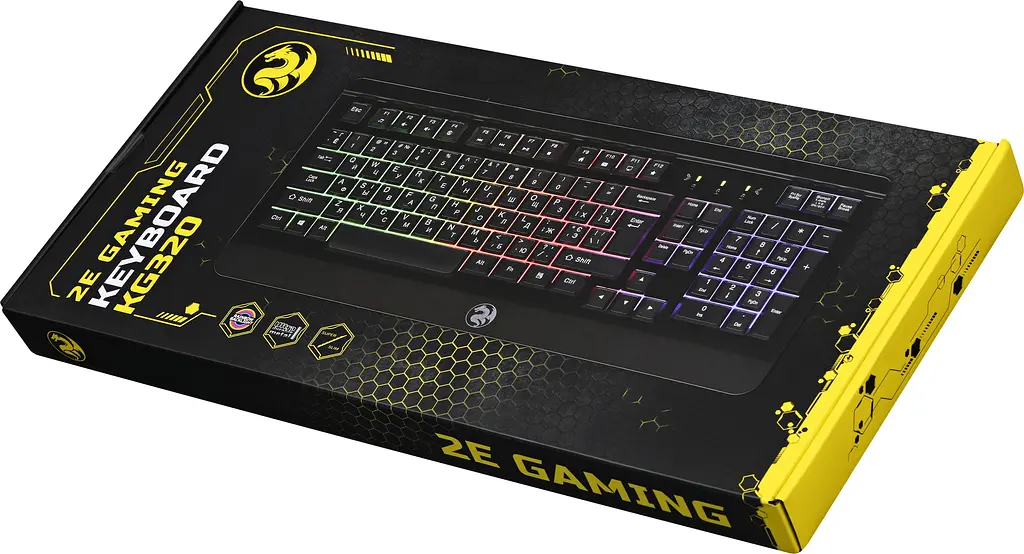 Клавиатура 2E Gaming KG320 LED USB Black Ukr (2E-KG320UB) - фото 2
