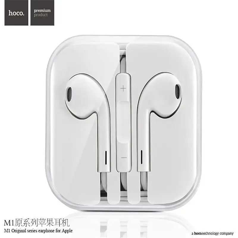 Гарнітура Hoco M1 Apple White mic button call answering volume control - фото 3