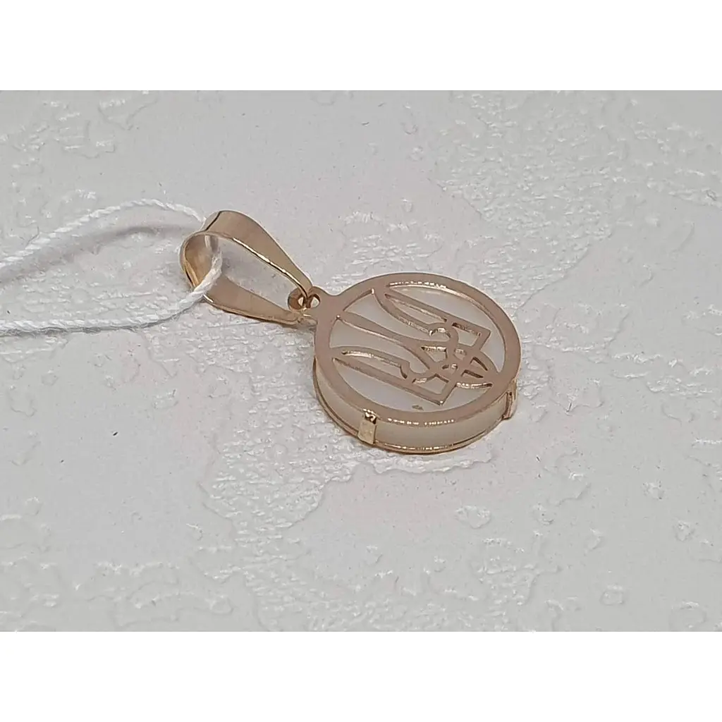 Золота підвіска Favoritum Тризуб з перламутром. 311434 - фото 2