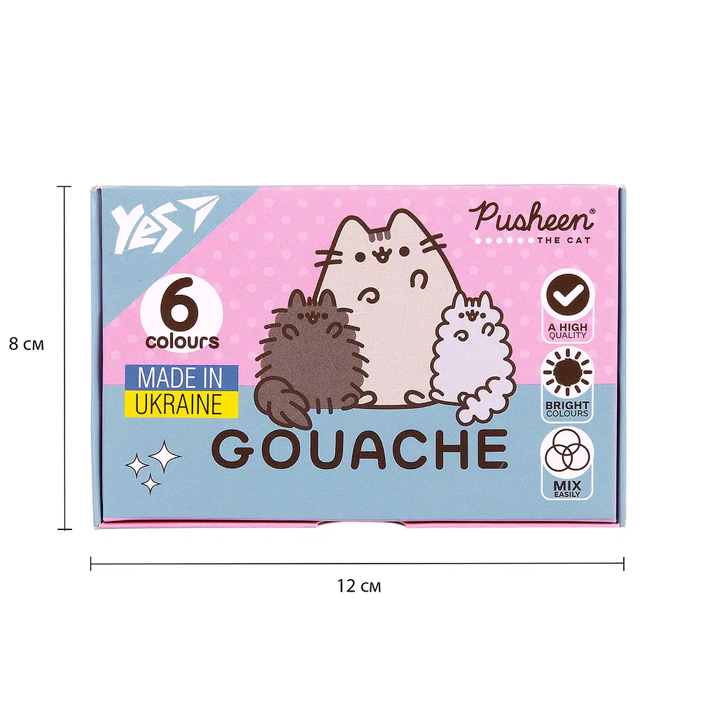 Гуаш Yes Pusheen 6кольор. 20мл 230400 - фото 2