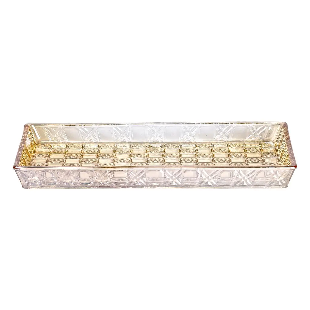 Блюдо для закусок Lirmartur скляне 27,5*13,5*2,5 см, hexagon Yiwu HP-YH-56 - фото 4