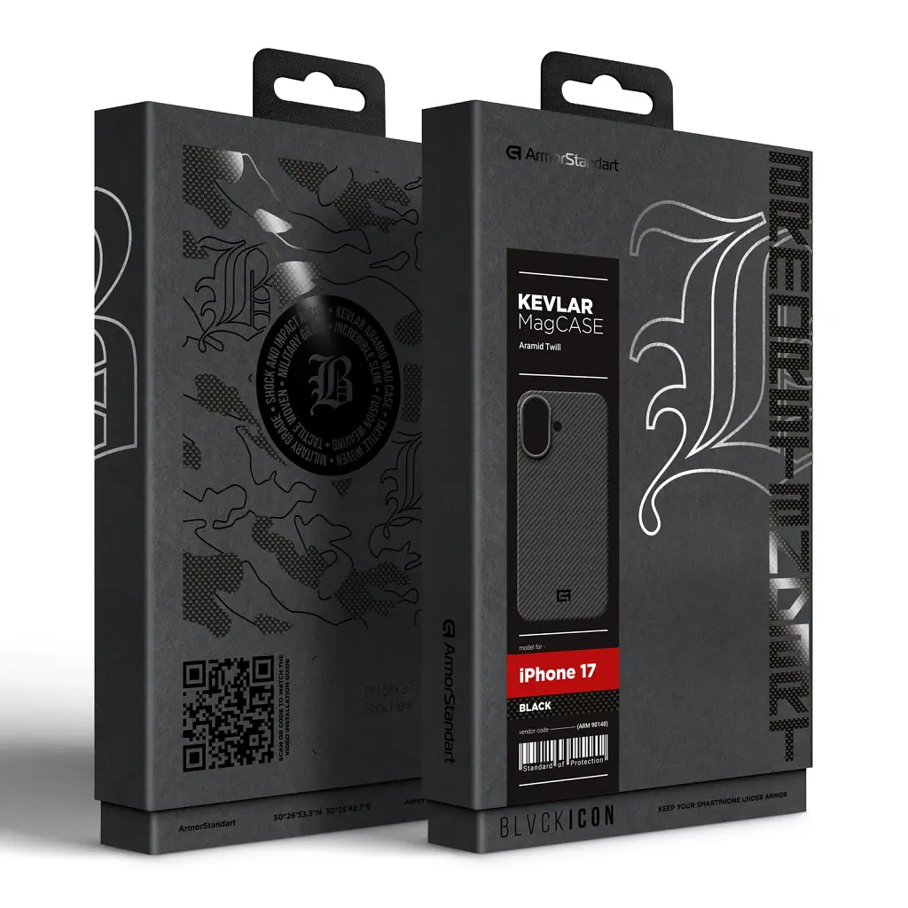 Чохол ArmorStandart BlackIcon Aramid Twill MagCase для Apple iPhone 17 Black - фото 10
