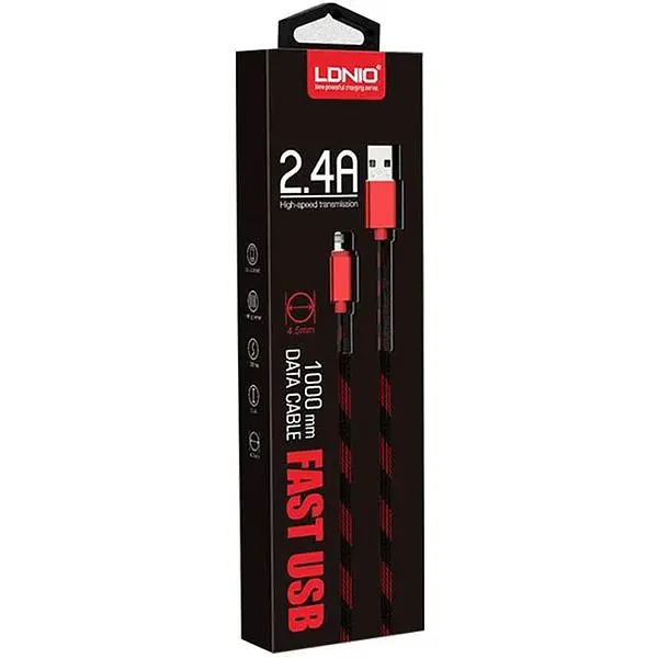 Кабель LDNIO LS23 Lighting cable 1m Red - фото 2