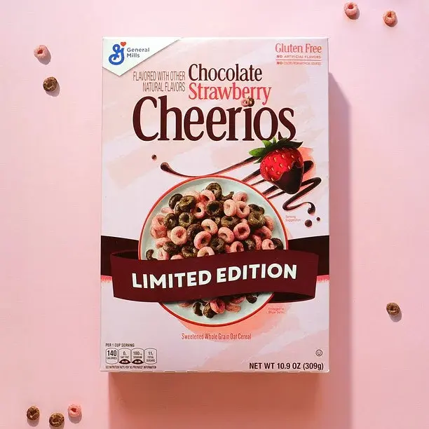 Сухий сніданок Chocolate Strawberry Cheerios Valentine’s Day Breakfast Cereal Family Size 525g - фото 4