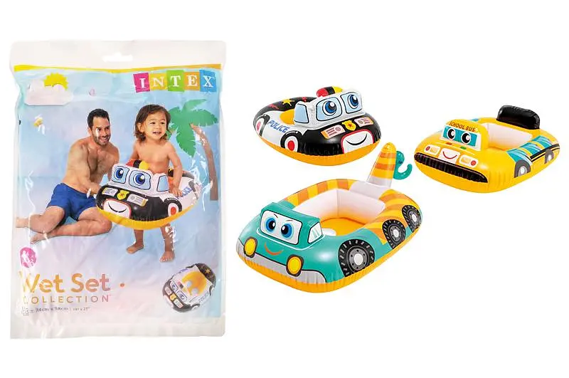 Надувний дитячий плотик для плавання Машинки Intex Kiddie Float 59586 від 1 року 3 види