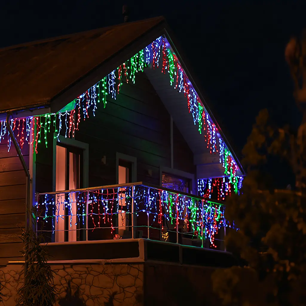 Новорічна гірлянда вулична Бахрома GarlandoPro 36 м 600 LED чорний провід Мультиколор світло 36МBML - фото 3